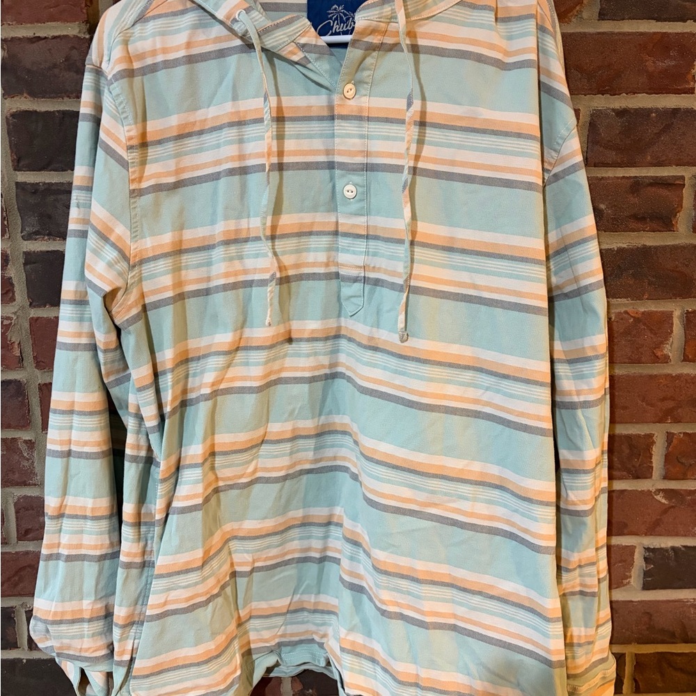 Chubbies Striped Shirt in Mint, Peach, Cream and Gray